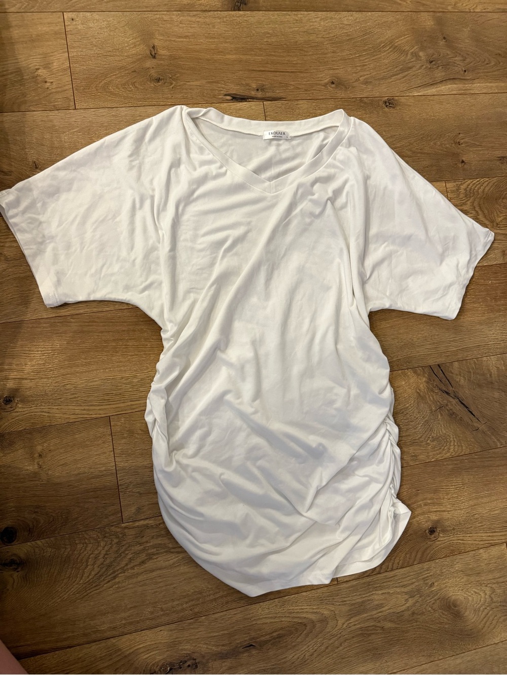 EKOUAER; maternity; size large; like new; White V-Neck Women’s Tunic Top